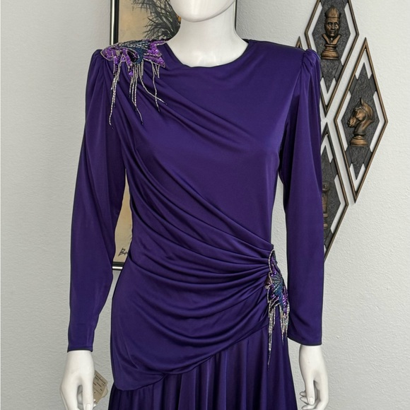 NWT Dead Stock Abby Kent Purple Cocktail Dress With Sequin Embellishment - Picture 9 of 10